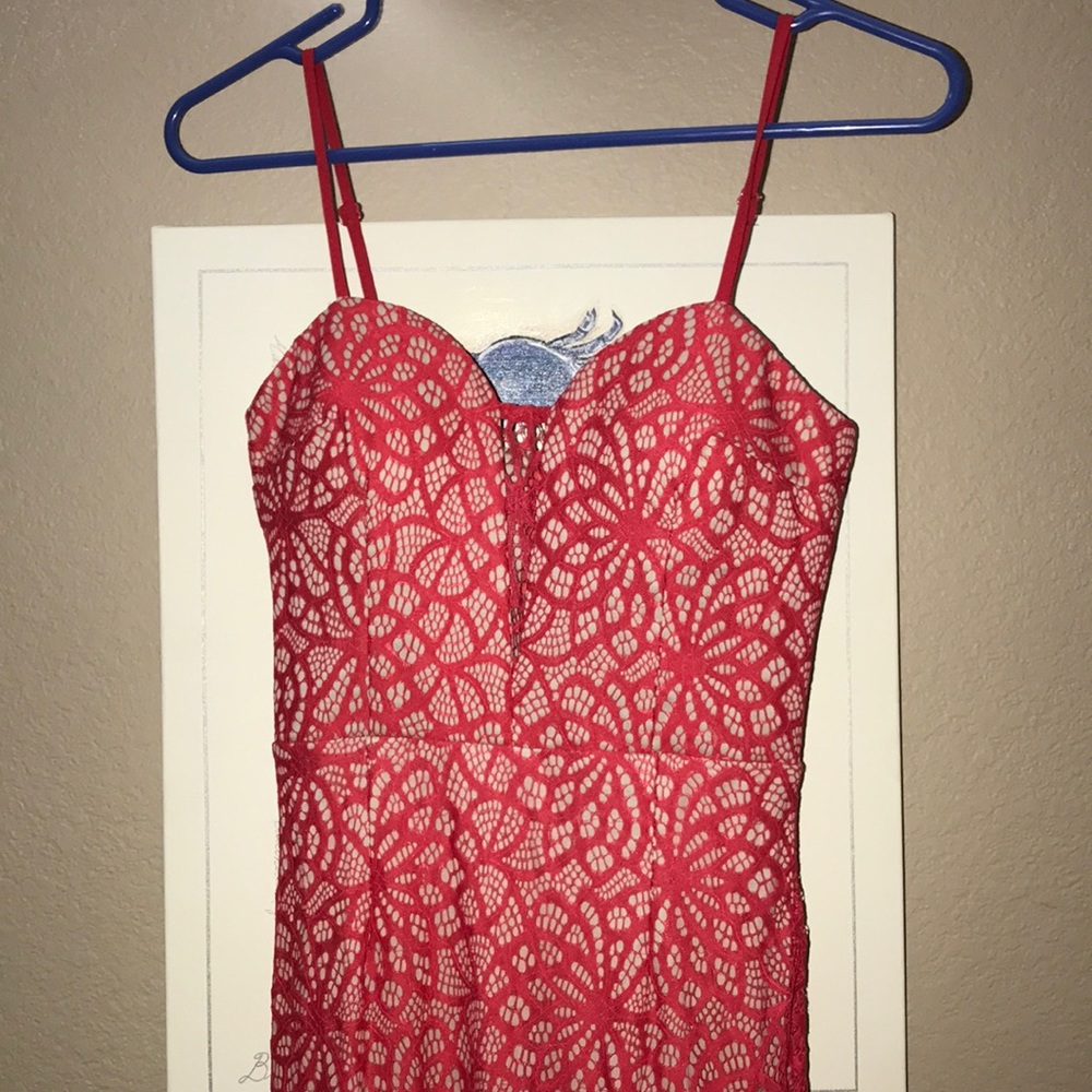 Red long dress